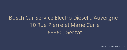 Bosch Car Service Electro Diesel d'Auvergne