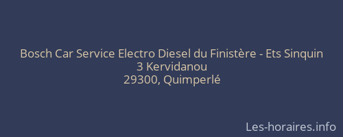 Bosch Car Service Electro Diesel du Finistère - Ets Sinquin