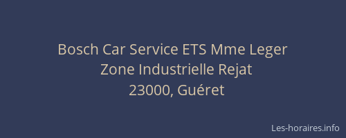 Bosch Car Service ETS Mme Leger