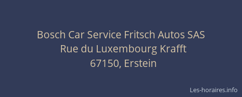 Bosch Car Service Fritsch Autos SAS