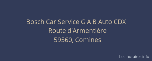 Bosch Car Service G A B Auto CDX