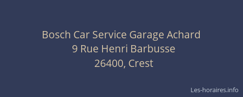 Bosch Car Service Garage Achard