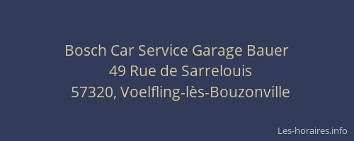 Bosch Car Service Garage Bauer
