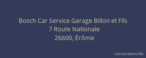 Bosch Car Service Garage Billon et Fils