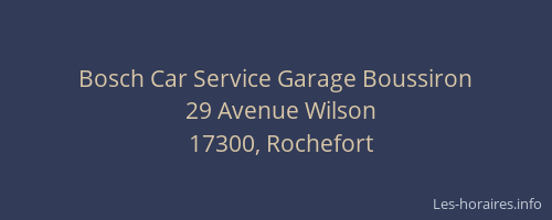 Bosch Car Service Garage Boussiron
