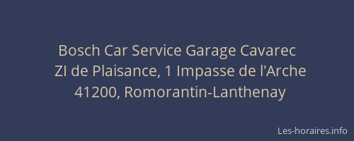 Bosch Car Service Garage Cavarec