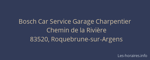 Bosch Car Service Garage Charpentier