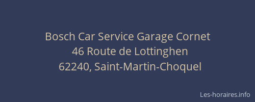 Bosch Car Service Garage Cornet