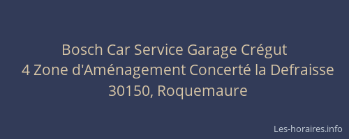 Bosch Car Service Garage Crégut