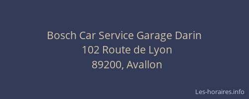 Bosch Car Service Garage Darin