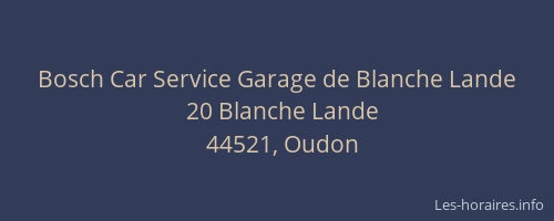 Bosch Car Service Garage de Blanche Lande