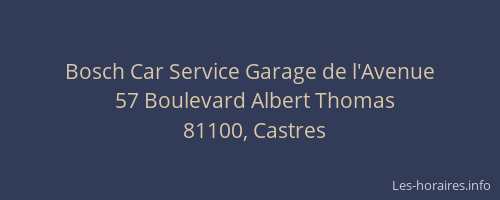 Bosch Car Service Garage de l'Avenue