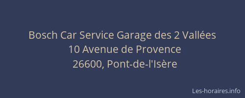 Bosch Car Service Garage des 2 Vall&eacute;es