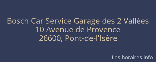 Bosch Car Service Garage des 2 Vallées