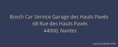 Bosch Car Service Garage des Hauts Pavés