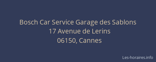 Bosch Car Service Garage des Sablons