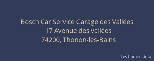 Bosch Car Service Garage des Vallées