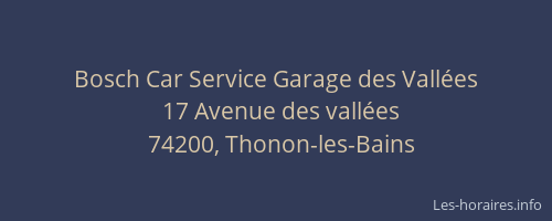 Bosch Car Service Garage des Vall&eacute;es
