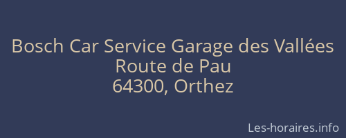 Bosch Car Service Garage des Vallées