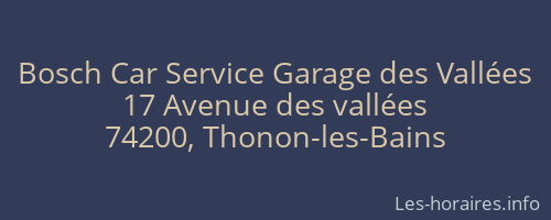 Bosch Car Service Garage des Vallées