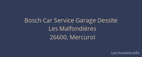 Bosch Car Service Garage Dessite