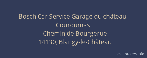 Bosch Car Service Garage du château - Courdumas