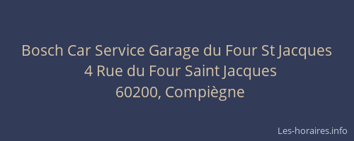 Bosch Car Service Garage du Four St Jacques