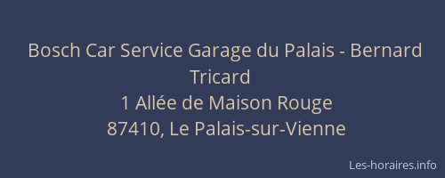 Bosch Car Service Garage du Palais - Bernard Tricard