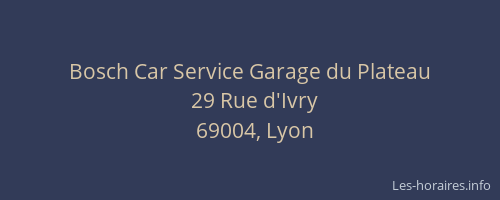 Bosch Car Service Garage du Plateau