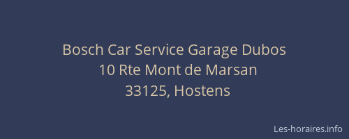Bosch Car Service Garage Dubos