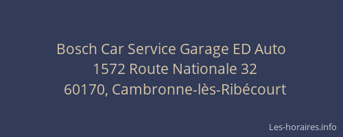 Bosch Car Service Garage ED Auto