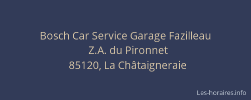 Bosch Car Service Garage Fazilleau