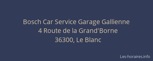 Bosch Car Service Garage Gallienne