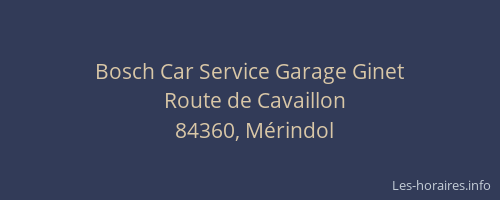 Bosch Car Service Garage Ginet