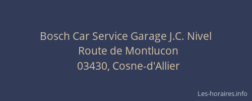 Bosch Car Service Garage J.C. Nivel