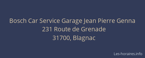 Bosch Car Service Garage Jean Pierre Genna