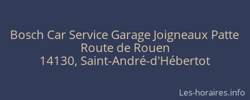 Bosch Car Service Garage Joigneaux Patte