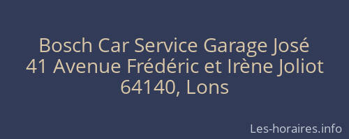Bosch Car Service Garage José