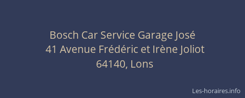 Bosch Car Service Garage José