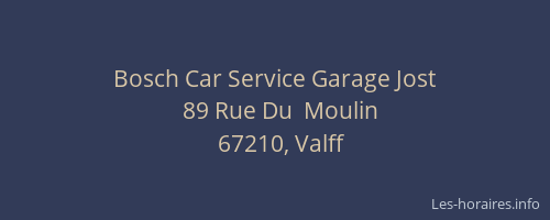 Bosch Car Service Garage Jost