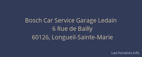 Bosch Car Service Garage Ledain