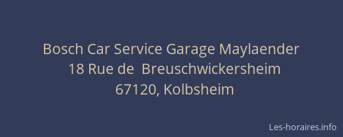 Bosch Car Service Garage Maylaender