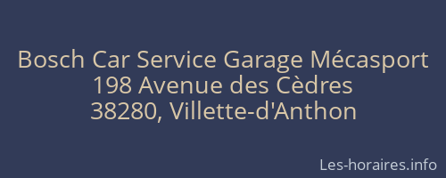 Bosch Car Service Garage Mécasport