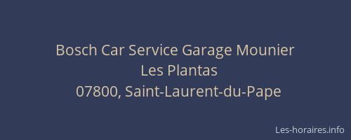 Bosch Car Service Garage Mounier