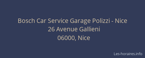 Bosch Car Service Garage Polizzi - Nice