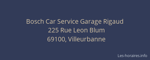 Bosch Car Service Garage Rigaud
