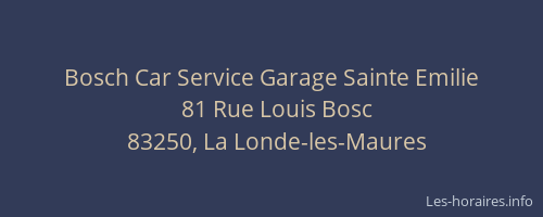Bosch Car Service Garage Sainte Emilie