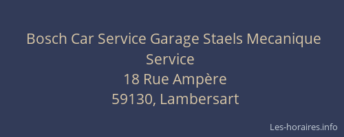 Bosch Car Service Garage Staels Mecanique Service