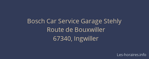 Bosch Car Service Garage Stehly