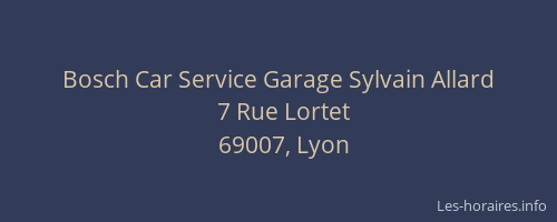 Bosch Car Service Garage Sylvain Allard